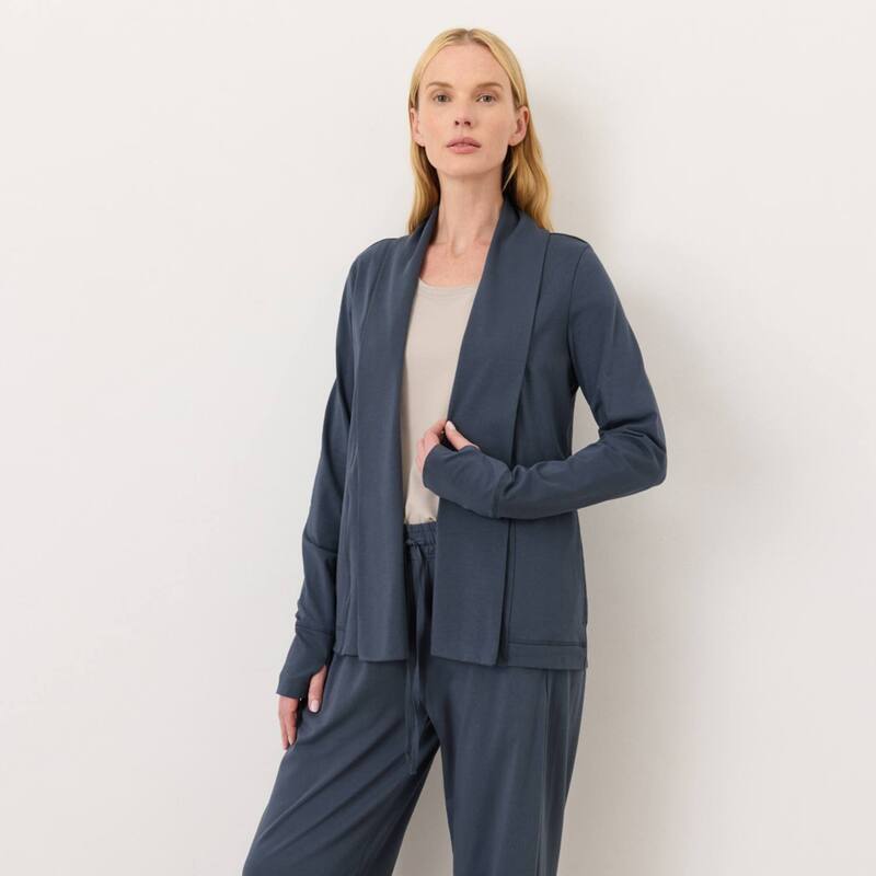 パクト レディース アウター ニット・セーター コットン カーディガン ジャージー Pact Luxe Stretch Jersey Swing Cardigan Made With Organicotton Steel Blue ブルー 13,845円