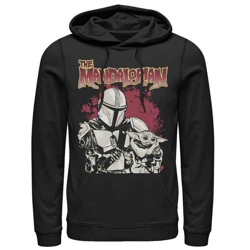 アニメキャラクター レディース トップス Tシャツ パーカー Licensed Character Men'star Wars Manalorianice Pair Hoodie Black ブラック