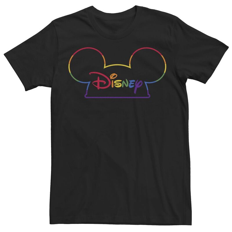 ディズニー レディース トップス Tシャツ Disney's Rainbow Mousears Men's Tee Black ブラック