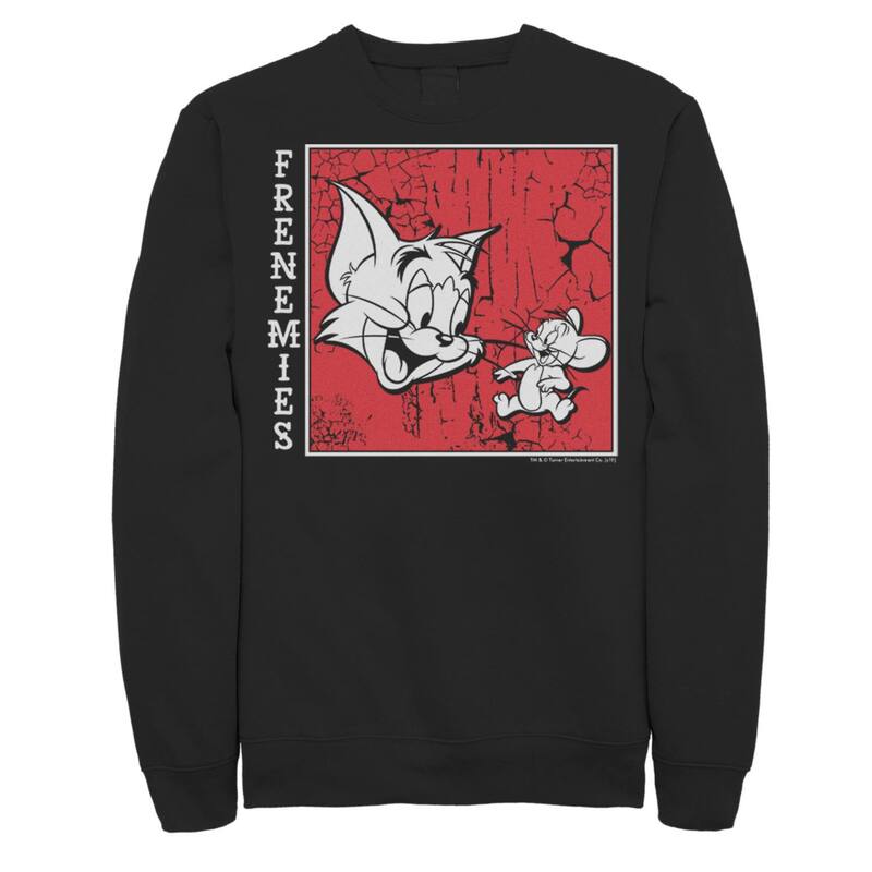 アニメキャラクター レディース トップス Tシャツ スウェット Licensed Character Men's Tom And Jerry Frenemiestreet Style Portrait Sweatshirt Black ブラック｜ReVida 店