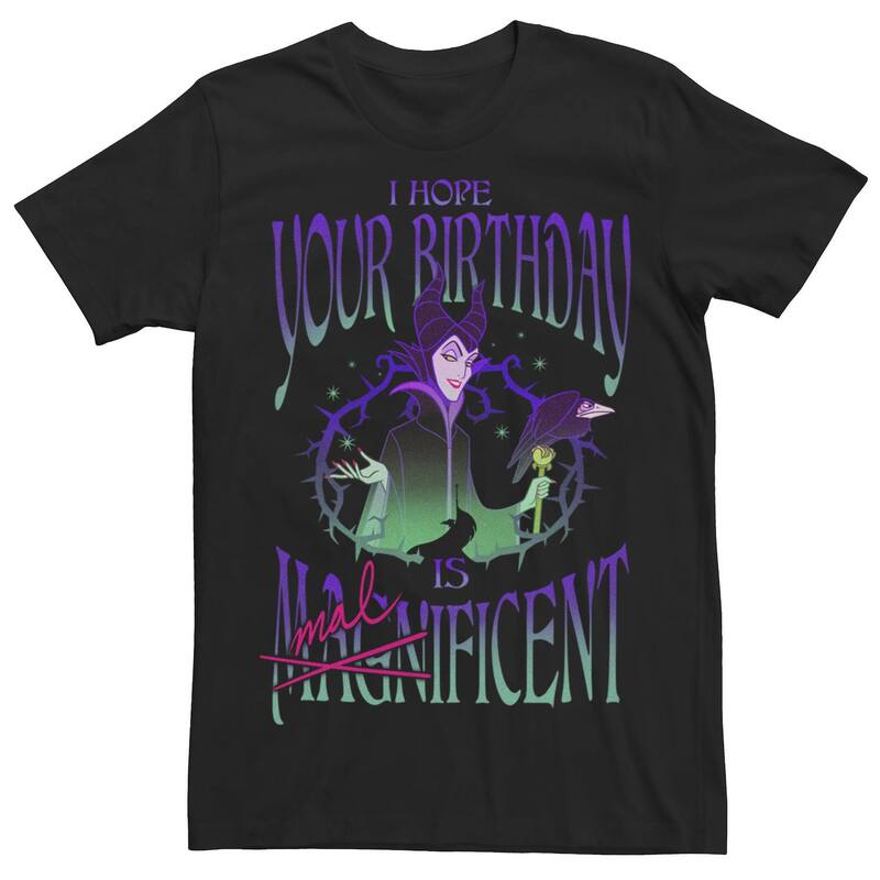 ディズニー レディース トップス Tシャツ Disney's Villains Maleficent I Hope Your Birthday Is Maleficent Men's Tee Black ブラック