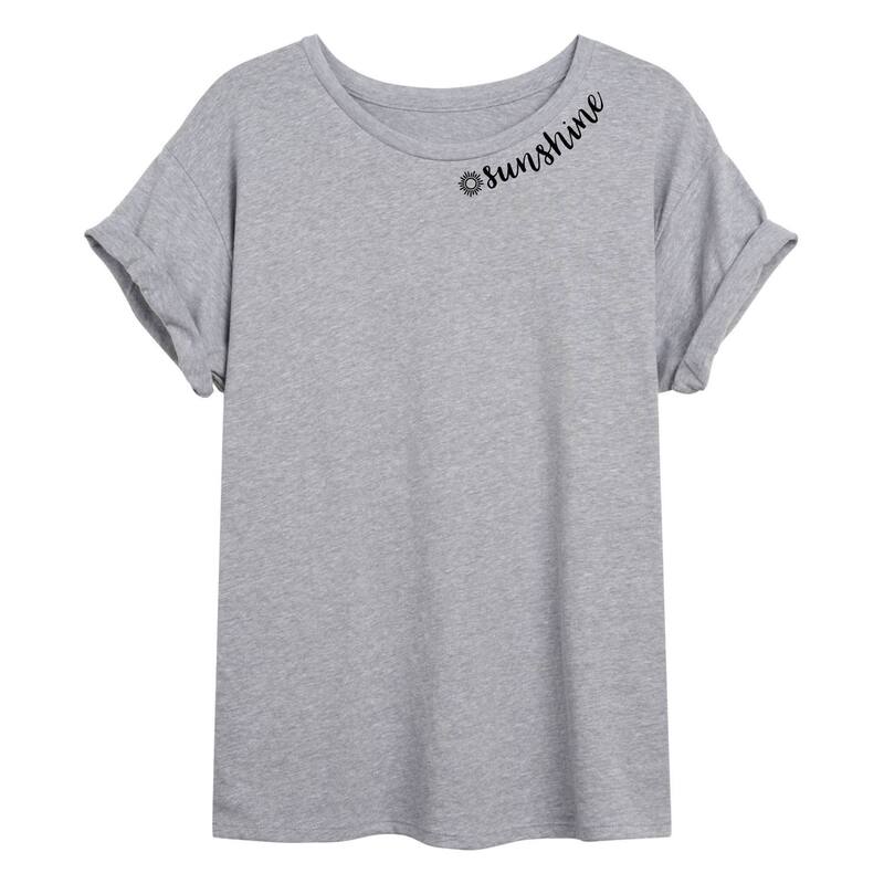 アニメキャラクター レディース トップス Tシャツ Licensed Character Juniors' Sunshineckline Sun Oversized Tee Gray グレー