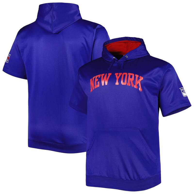 アンブランデッド レディース トップス Tシャツ トール ロゴ パーカー Unbranded Men's Royal New York Rangers Big & Tallogo Short Sleeve Hoodie Ran Blue ブルー