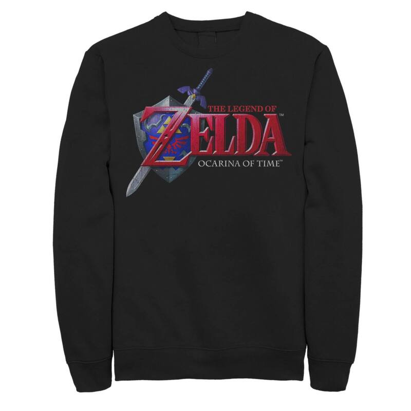 アニメ文字記号 レディース トップス プルオーバー トール フリース グラフィック Licensed Character Big \u0026 Tall The Legend Of Zelda Ocarina Of Time Cover Graphic Fleece Pullover Black 黒いこと