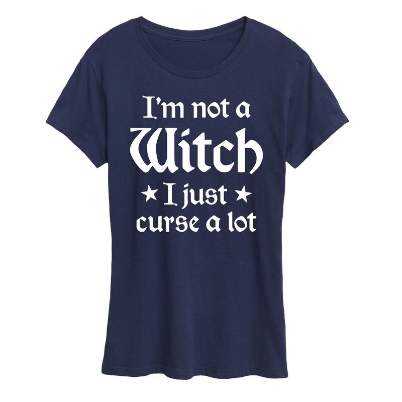 アニメキャラクター レディース トップス Tシャツ Licensed Character Women's I'm Not A Witchalloween Tee Navy ネイビー|ReVida 店