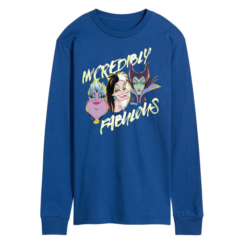 ディズニー レディース トップス Tシャツ グラフィック Disney Villains Men's Incredibly Fabulous Long Sleeve Graphic Tee Blue ブルー