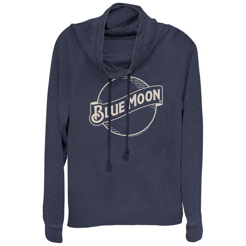 アニメキャラクター レディース トップス Tシャツ ロゴ グラフィック Licensed Character Juniors' Blue Moon Logo Cowlneck Graphic Lightweight Long Sleeve Navy ネイビー｜ReVida 店