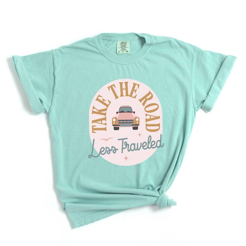 Simply Sage Market レディース トップス ティーシャツ Simply Sage Market Road Less Traveled Car Garment Dyed Tees Chalky Miny トップス-Tシャツ・カットソー
