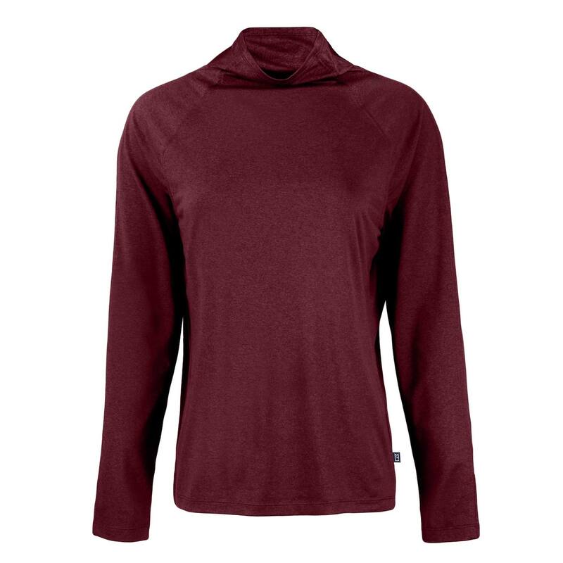 カッターアンドバック レディース トップス Tシャツ スタンドネック Cutter & Buck Coastlinepicomfort Womens Eco Funnel Neck Bordeaux