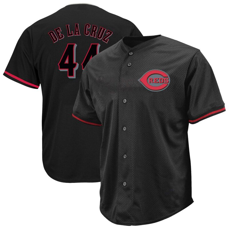 プロファイル レディース トップス Tシャツ トール ジャージー Men's Profilelly De La Cruz Black Cincinnati Reds Big & Tall Pop Fashion Jersey Red Black ブラック