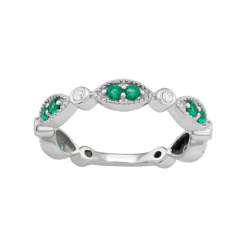 アンブランデッド レディース アクセサリー リング Unbranded Jewelexcessterling Silver Lab-Created Emerald & Lab-Created White Sapphire Ring Sterling ホワイト