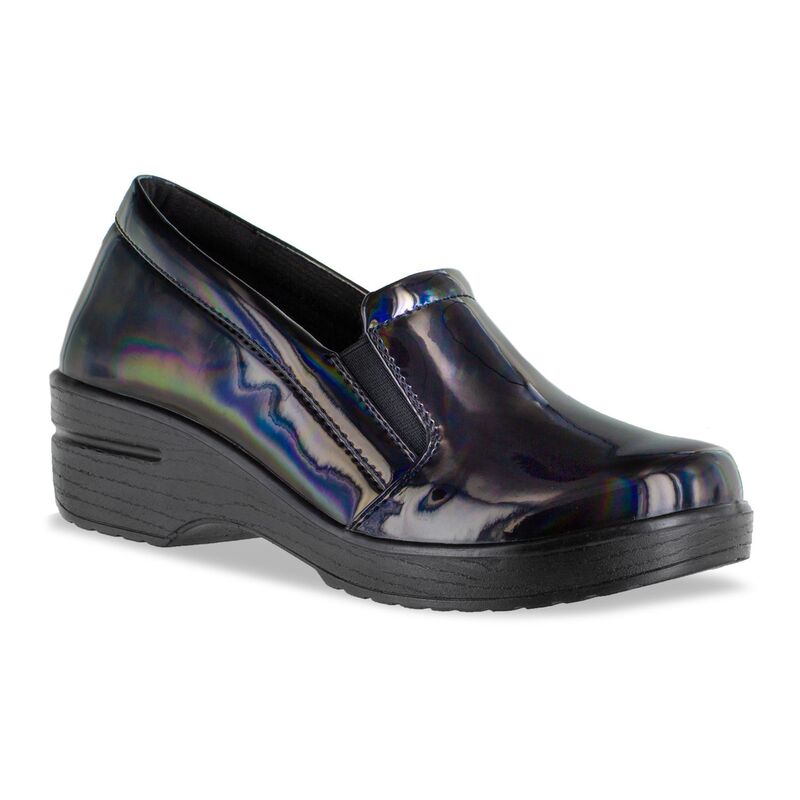 イージーストリート レディース シューズ サンダル Easy Works by Easy Street Leeza Women's Work Clogs Iridescent Patent
