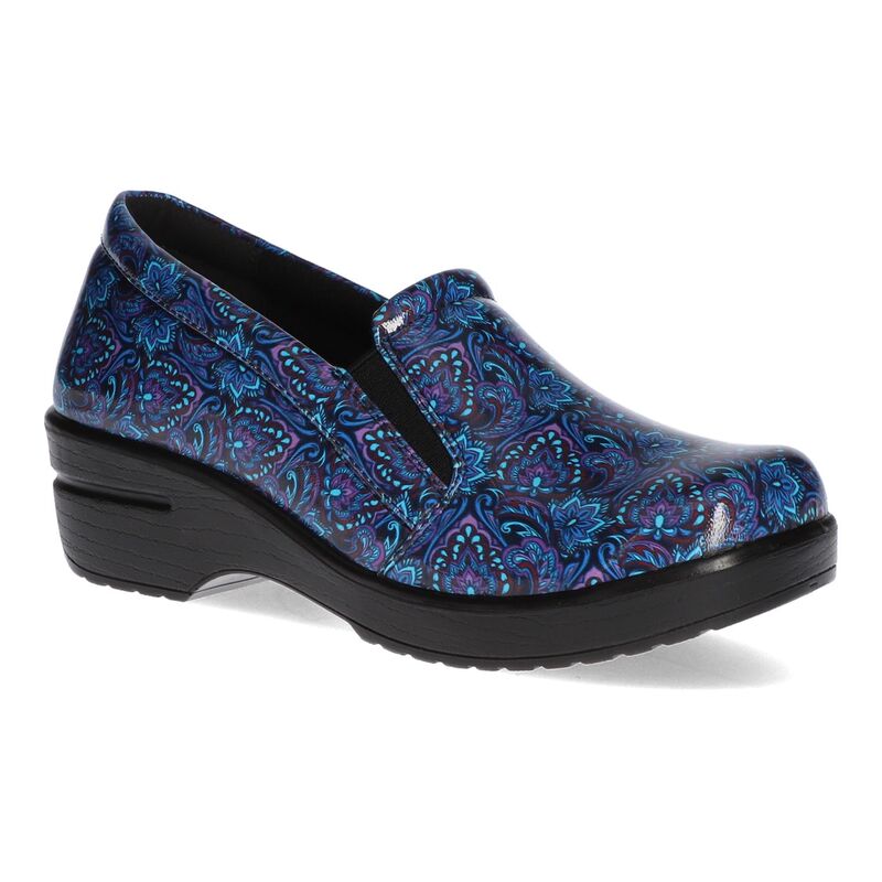 イージーストリート レディース シューズ サンダル Easy Works by Easy Street Leeza Women's Work Clogs Navy Paisley ネイビー