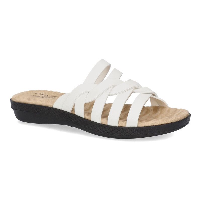 イージーストリート レディース シューズ サンダル Easy Street Sheri Women'slide Sandals White ホワイト