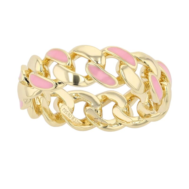 アンブランデッド レディース アクセサリー リング Unbranded Gold Tone Pink Enamel Band Ringold Tone ゴールド