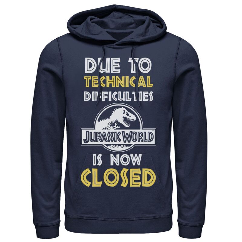 アニメキャラクター レディース トップス Tシャツ パーカー グラフィック Licensed Character Men's Jurassic World Technical Difficultiesign Pullover Graphic Hoodie Navy ネイビー