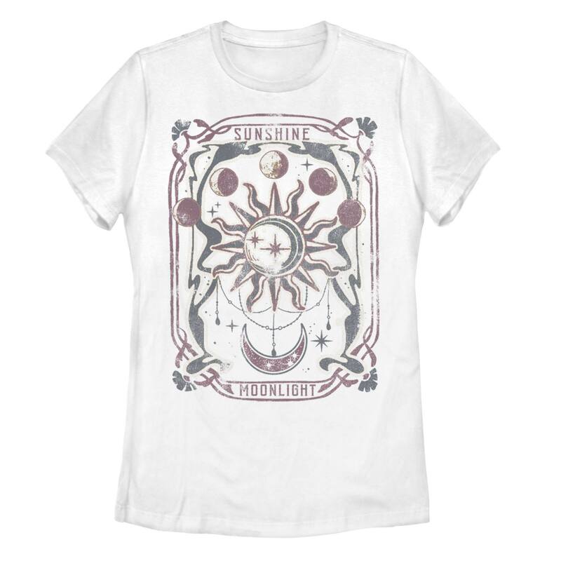 アンブランデッド レディース トップス Tシャツ グラフィック Unbranded Juniors' Moon Frame Galactic Playing Card Graphic Tee White ホワイト｜ReVida 店