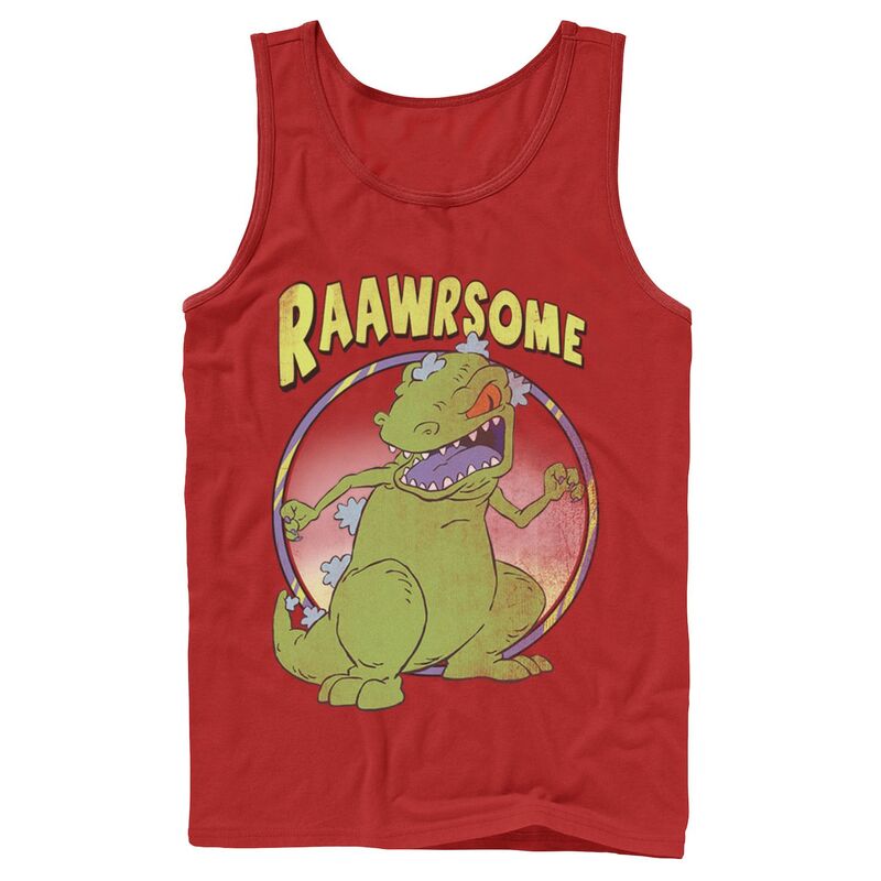 アニメキャラクター レディース トップス Tシャツ Licensed Character Men's RugRats Reptaraawrsome Tank Top Red レッド
