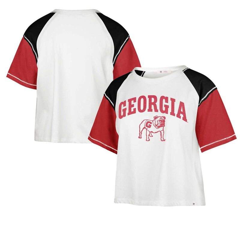アンブランデッド レディース トップス Tシャツ クロップド Unbranded Women's '47 White Georgia Bulldogserenity Gia Cropped T-Shirt Uga White ホワイト