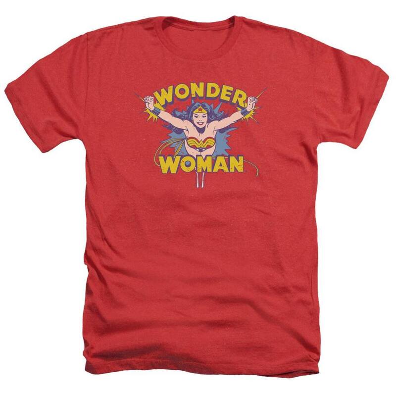 アニメ文字記号 レディース トップス ティーシャツ Licensed Character Dcomics Flying Through Adult Heather T-shirt Red 赤いこと レディースファッション-Tシャツ・カットソー-トップス