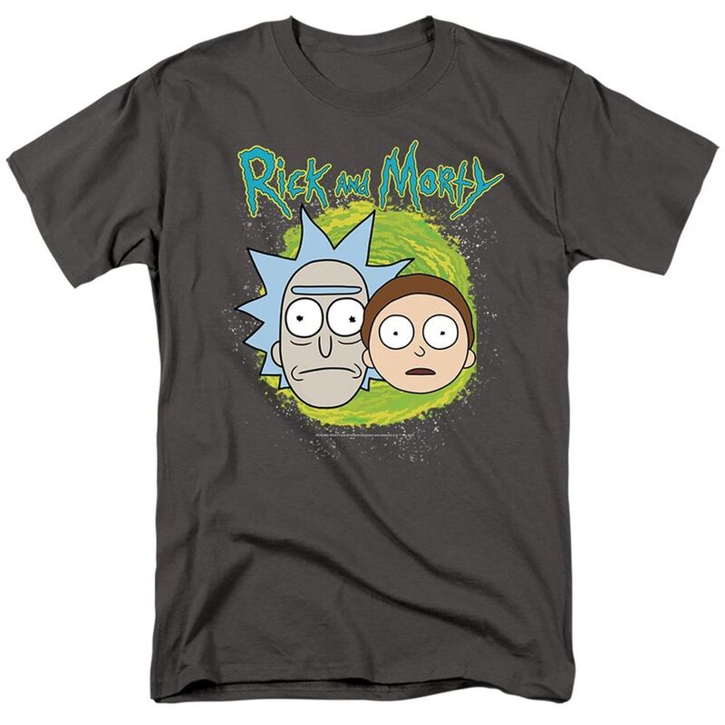 アニメキャラクター レディース トップス Tシャツ Licensed Characterick And Morty Floating Headshort Sleeve Adult-shirt Charcoal チャコール