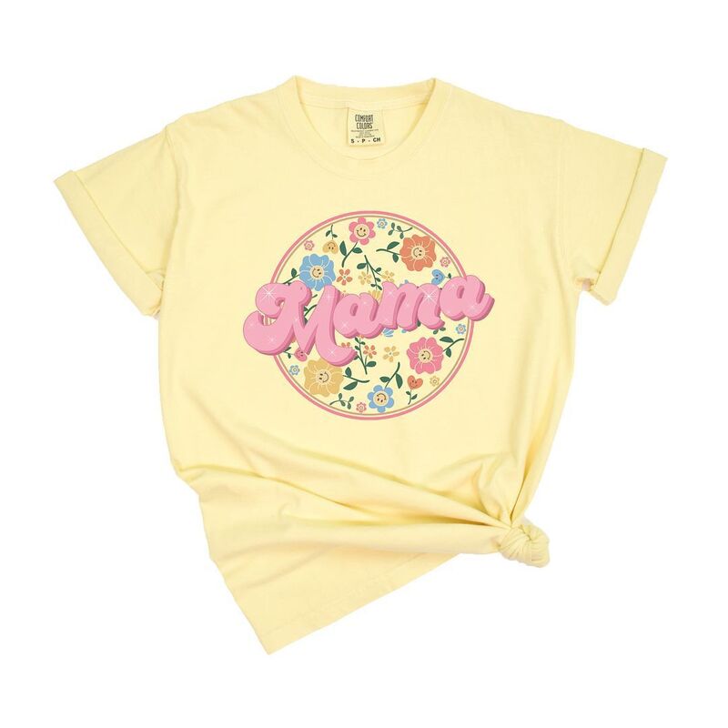 Simply Sage Market レディース トップス ティーシャツ Simply Sage Market Mama Flowers Circle Garment Dyed Tees Butter トップス-Tシャツ・カットソー