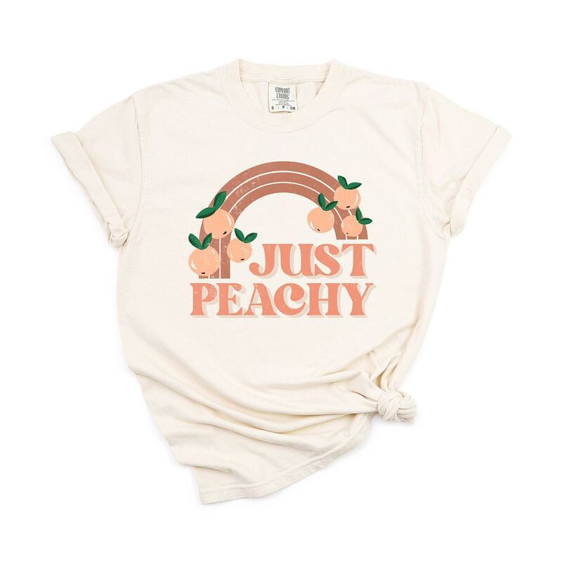 Simply Sage Market レディース トップス ティーシャツ Simply Sage Market Just Peachy Rainbow Garment Dyed Tees Ivory 象牙色 レディースファッション-トップス-Tシャツ・カットソー