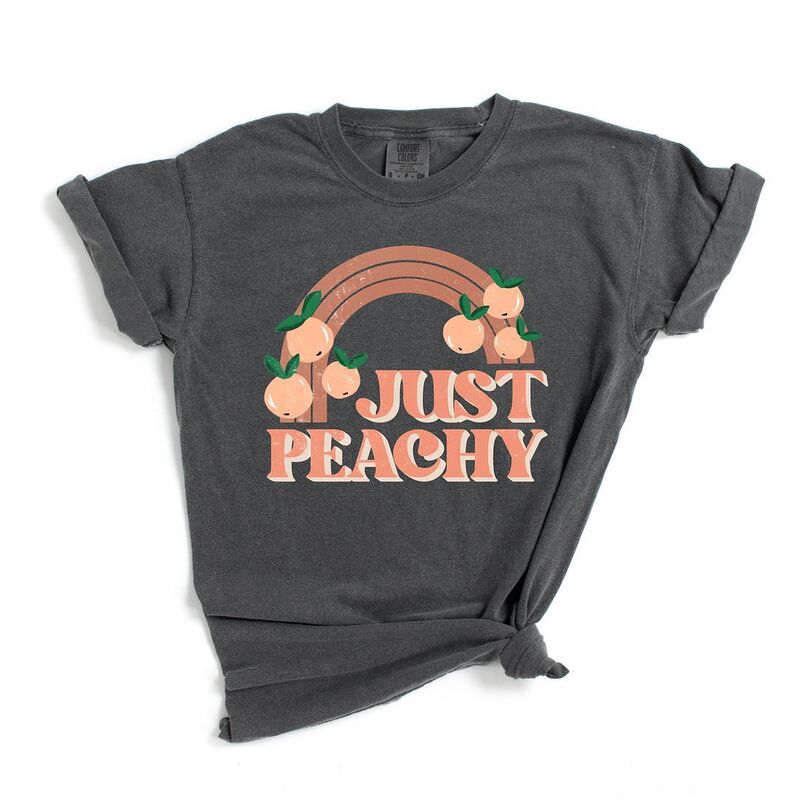 Simply Sage Market レディース トップス ティーシャツ Simply Sage Market Just Peachy Rainbow Garment Dyed Tees Pepper Tシャツ・カットソー-レディースファッション