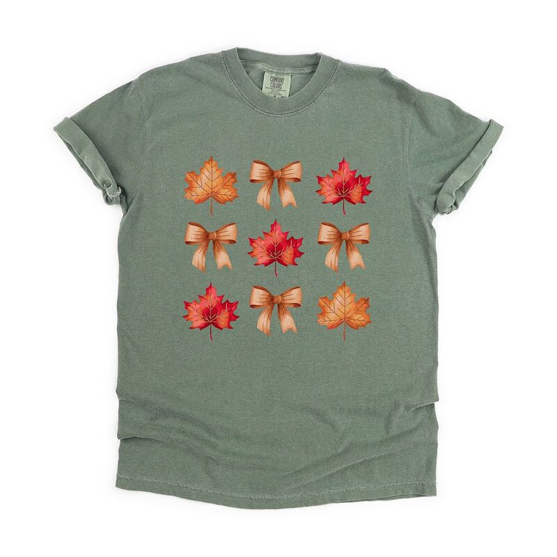 Simply Sage Market レディース トップス ティーシャツ Simply Sage Market Coquette Falleaf Chart Garment Dyed Tees Moss Tシャツ・カットソー-トップス-レディースファッション