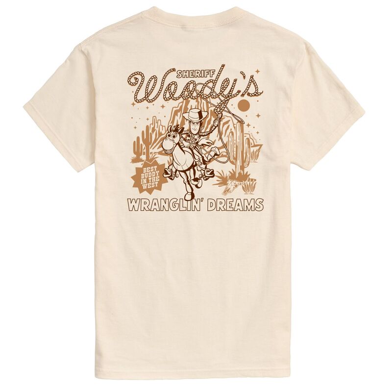 ディズニー ピクサー レディース トップス Tシャツ トール グラフィック Big & Tall Disney / Pixar's Toy Story Sheriff Woody Graphic Tee Cream クリーム｜ReVida 店