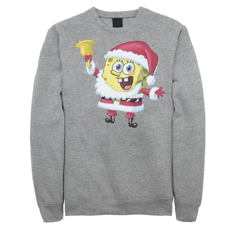 ニコロデオン レディース トップス プルオーバー ズボン下 汗水 Men\u0027s Nickelodeon SpongeBob SquarePantsanta Clausweatshirt Athletic Heather ギョリュウモドキ