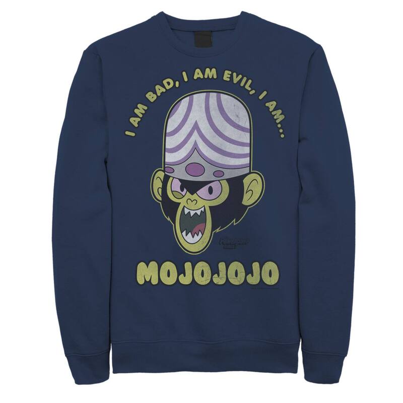 アニメ文字記号 レディース トップス プルオーバー フリース Licensed Character Men\u0027s Cartoonetwork Mojo Intro I アメリシウム Bad I アメリシウム Evil I アメリシウム... MOJOJOJO Fleece Navy 米国海軍