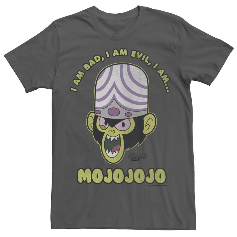 アニメキャラクター レディース トップス Tシャツ Licensed Character Men's Cartoonetwork Mojojojo Powerpuff Girls Tee Charcoal チャコール