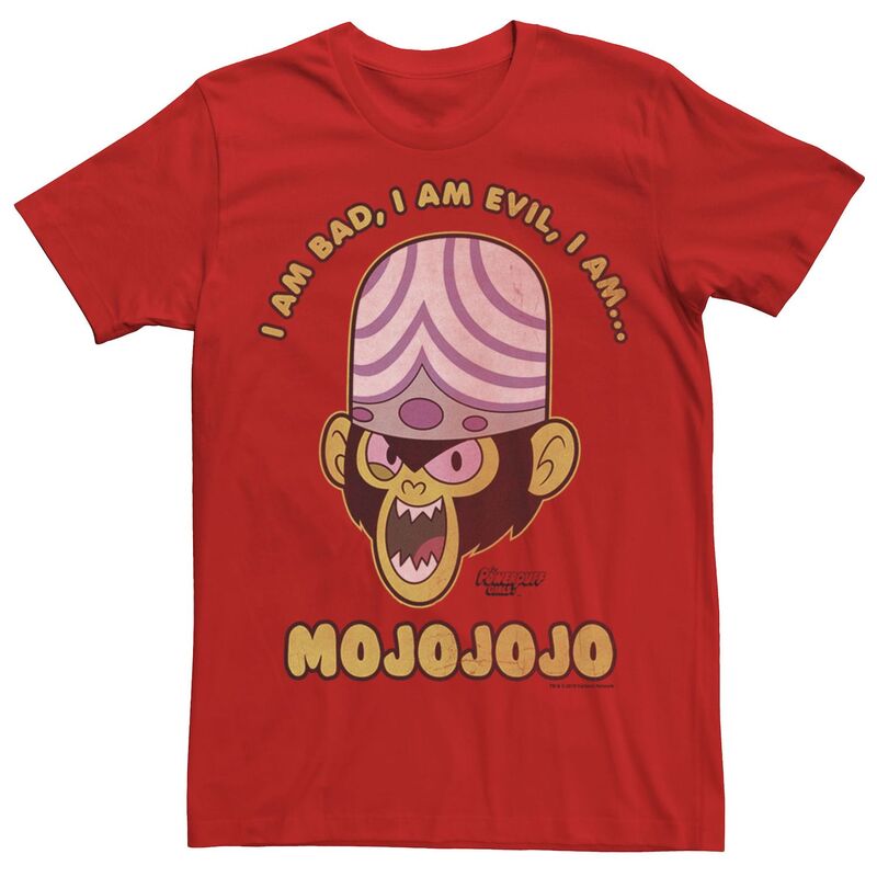 アニメキャラクター レディース トップス Tシャツ Licensed Character Men's Cartoonetwork Mojojojo Powerpuff Girls Tee Red レッド