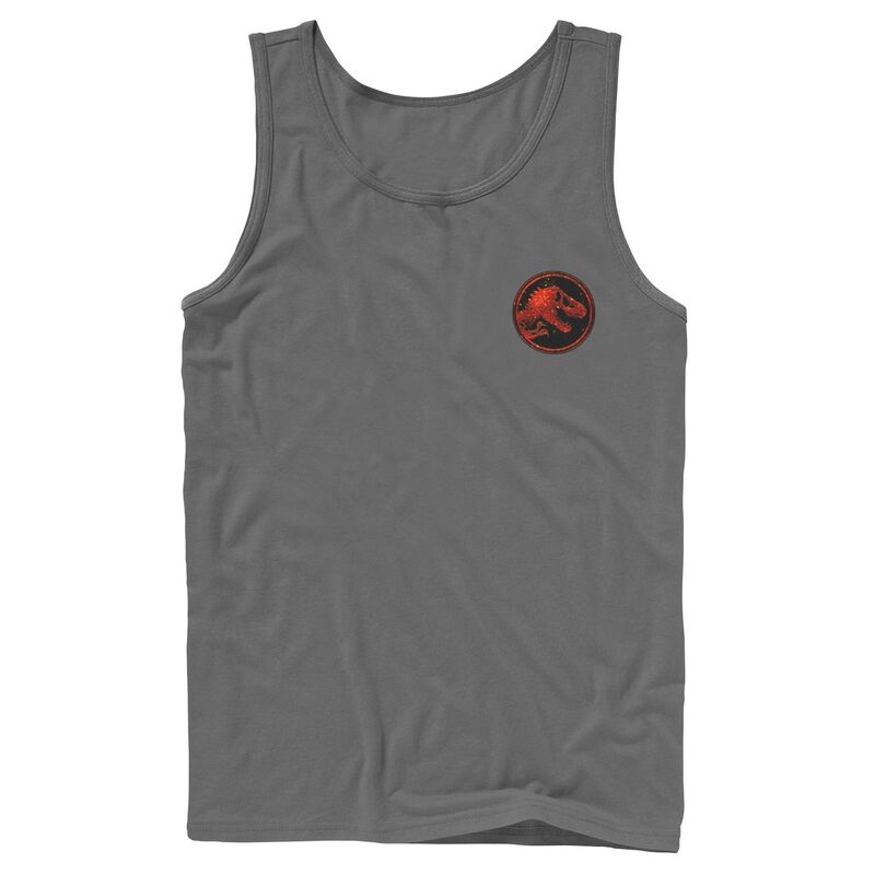 アニメキャラクター レディース トップス Tシャツ Licensed Character Men's Jurassic World Two T-Rex Magma Pocket Icon Tank Top Charcoal チャコール