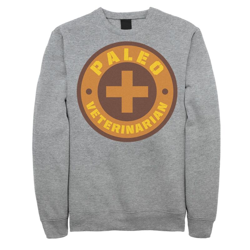 アニメ文字記号 レディース トップス ティーシャツ 流汗 Licensed Character Men\u0027s Jurassic World Paleo Veternarian Badge Sweatshirt Athletic Heather ギョリュウモドキ トップス-レディースファッション