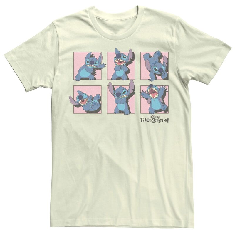 ディズニー レディース トップス Tシャツ Disney's Lilo & Stitch Men's Poses Of Stitch Panels Tee Natural