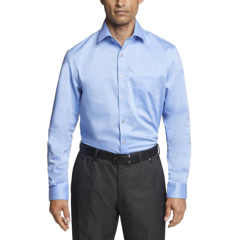 ヴァンハウセン レディース トップス Tシャツ Men's Van Heusen Ultra Wrinkle-Free Regular-Fit Dresshirt Blue Frost ブルー｜ReVida 店