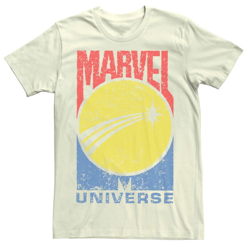 アニメキャラクター レディース トップス Tシャツ ロゴ グラフィック Licensed Character Men's Marvel Universe Planet Logo Graphic Tee Natural