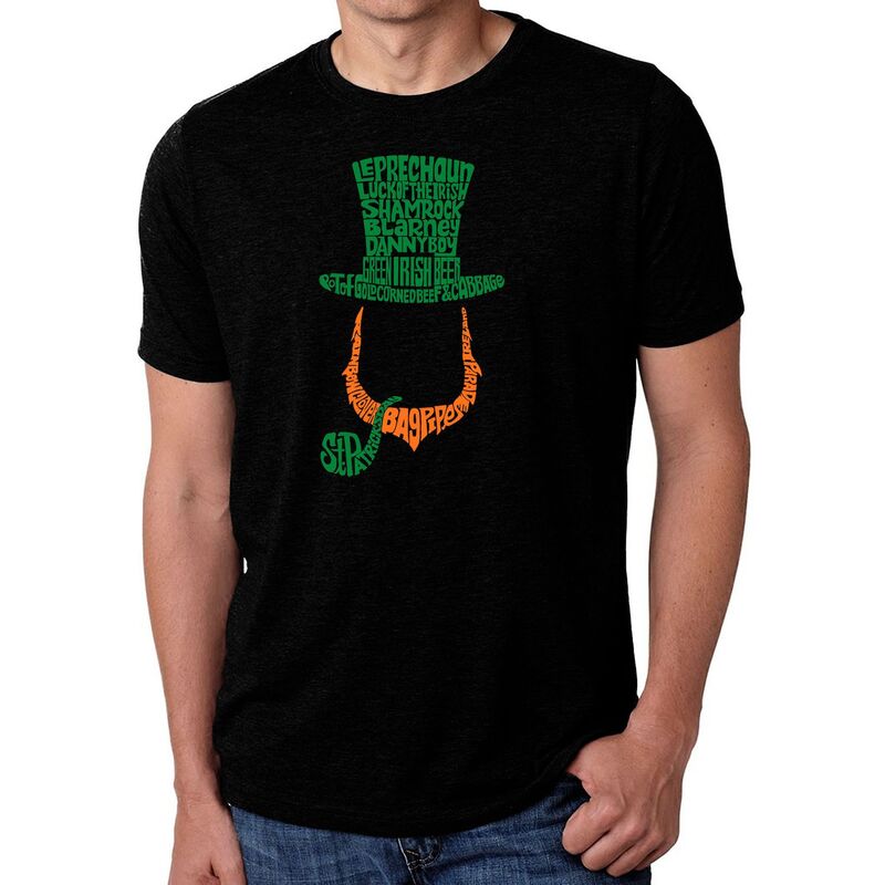 エルエーポップアート レディース トップス Tシャツ LA Pop Art Leprechaun - Men's Premium Blend Word Art-Shirt Black ブラック