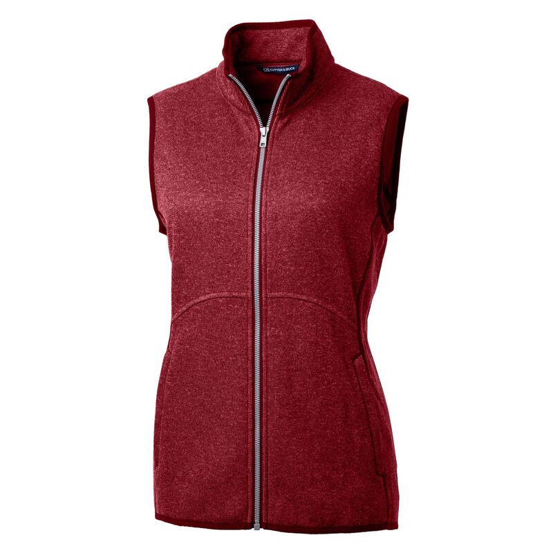 カッターアンドバック レディース アウター ジャケット・ブルゾン ベスト Cutter & Buck Mainsail Basic Womens Vest Cardinal Red Heather ヘザー