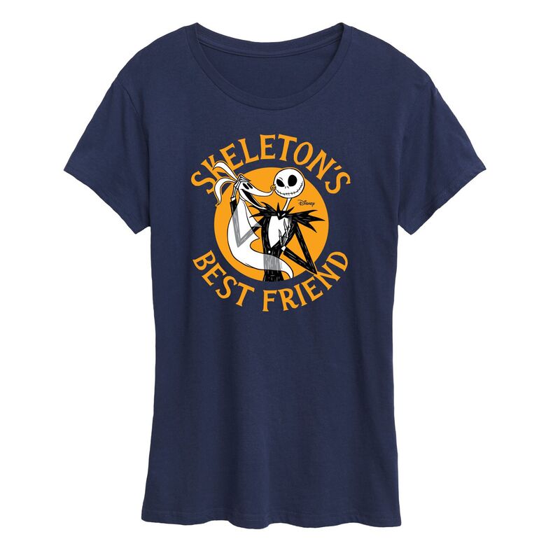 ディズニー レディース トップス Tシャツ グラフィック Disney's Nightmare Before Christmas Women'skeleton's Best Friend Graphic Tee Navy ネイビー