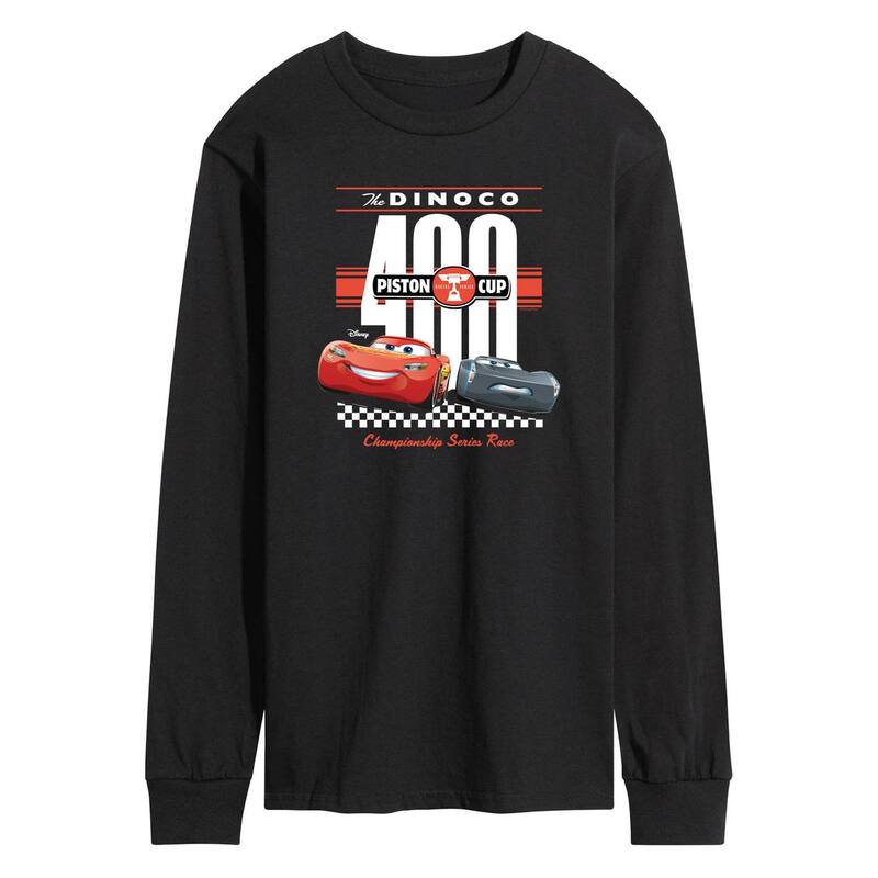 ディズニー ピクサー レディース トップス Tシャツ グラフィック Disney / Pixar's Cars Lightening McQueen & Stormen's Dinoco 400 Long Sleeve Graphic Tee Black ブラック
