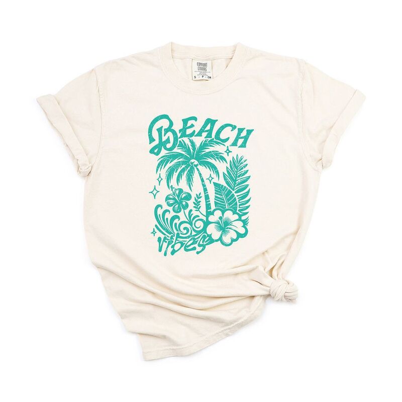 Simply Sage Market レディース トップス ティーシャツ Simply Sage Market Beach Vibes Distressed Garment Dyed Tees Ivory 象牙色 レディースファッション-トップス