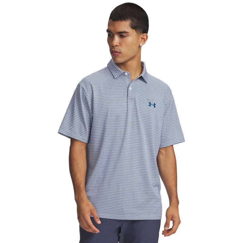 アンダーアーマー レディース トップス プルオーバー スポーツシャツ 刷り上げる Men\u0027s Under Armour Matchplay Printed Polo Geo White 白いこと