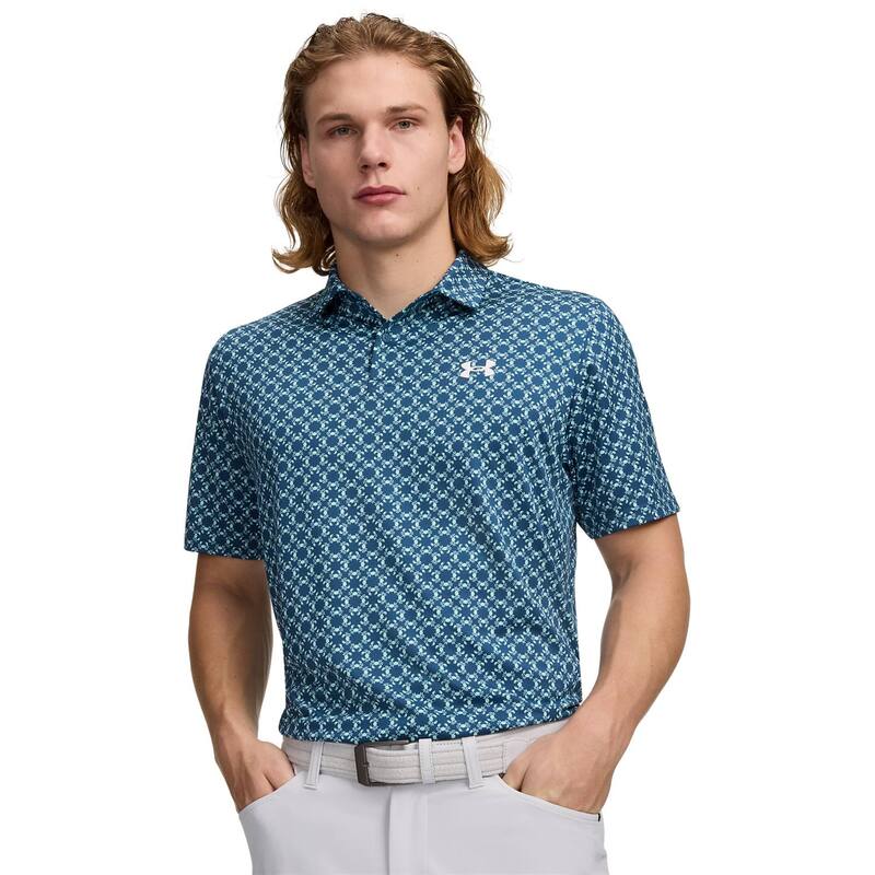アンダーアーマー レディース トップス Tシャツ ポロシャツ プリント Men's Under Armour Matchplay Printed Polo Wham Blue ブルー