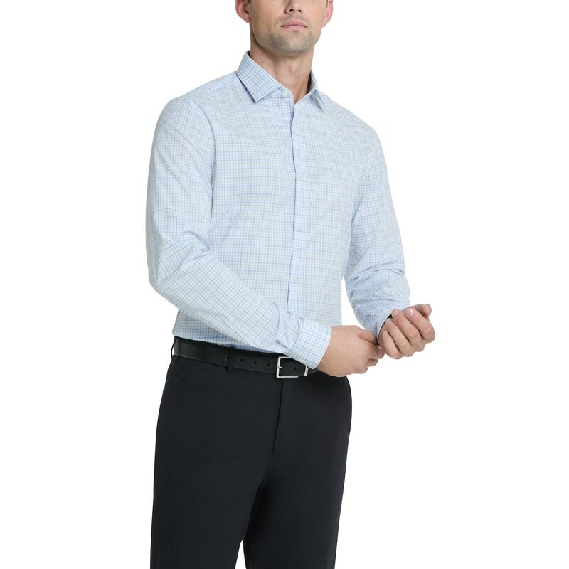 ヴァンハウセン レディース トップス プルオーバー か細い相応う Men\u0027s Van Heusen Comfort Performance Slim Fit Dresshirt Ice Blue 青み