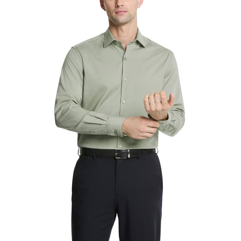 ヴァンハウセン レディース トップス プルオーバー か細い相応う Men\u0027s Van Heusen Comfort Performance Slim Fit Dresshirt Light Sage サルヴィア