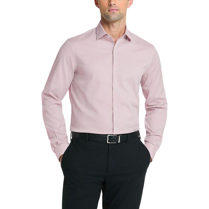 ヴァンハウセン レディース トップス プルオーバー か細い相応う Men\u0027s Van Heusen Comfort Performance Slim Fit Dresshirt Pink サクラ色