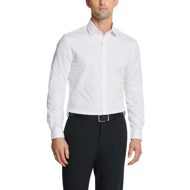 ヴァンハウセン レディース トップス プルオーバー か細い相応う Men\u0027s Van Heusen Comfort Performance Slim Fit Dresshirt Raspberry